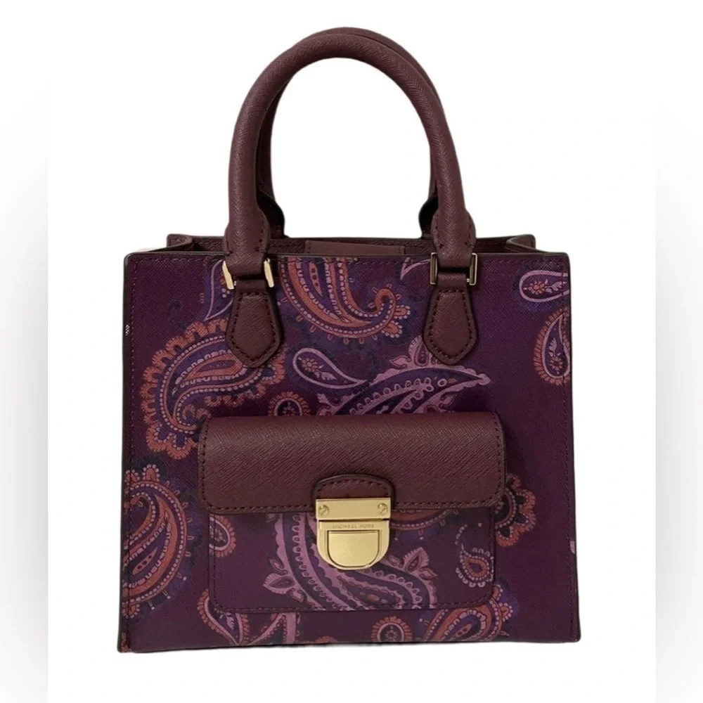 Michael Kors Plum Paisley Bridgette Crossbody Bag